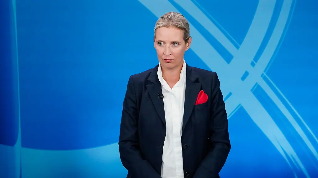 Alice-Weidel-Bundesvorsitzende-der-AfD-steht-am-Abend-der-hessischen-Landtagswahl-im-ZDF-Fernsehstudio