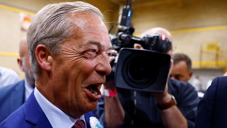 Nigel Farage hat mit seiner Partei zwar nur vier Sitze gewonnen. "Reform UK" kommt aber immerhin auf 14,3 Prozent.