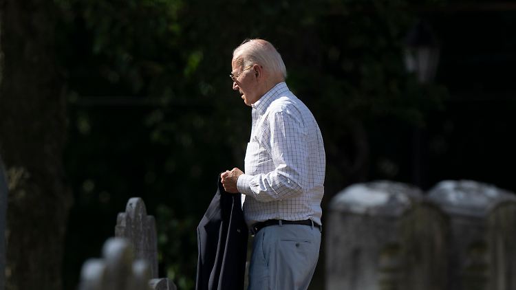 Biden beim Kirchenbesuch am Sonntag.