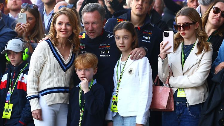 Alles in Butter? Geri Halliwell, Christian Horner und die Kinder. 