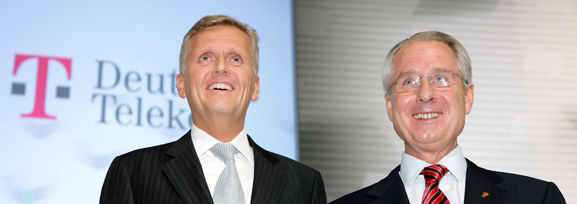 Ex-Telekom-Chef Kai-Uwe Ricke (l.) mit dem damaligen Aufsichtsratsvorsitzenden Klaus Zumwinkel.