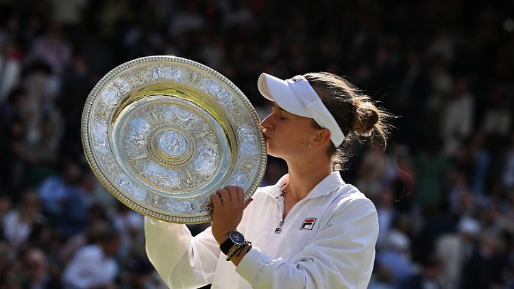 Barbora Krejcikova im Moment ihres größten Triumphs.