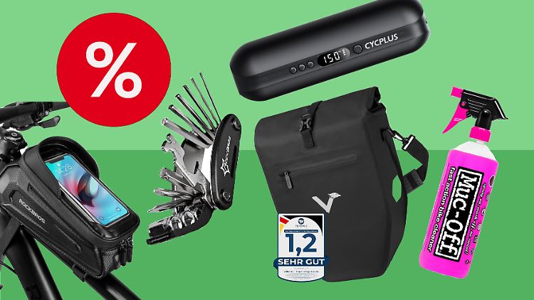 Akku-Luftpumpe, Gepäckträgertasche und mehr: Radfahrer können am Amazon Prime Day kräftig sparen.