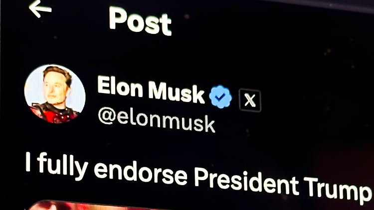 "Ich unterstütze Präsident Trump voll und ganz", postet Elon Musk nach dem Anschlag auf den republikanischen Präsidentschaftskandidaten Donald Trump. Der Tech-Mogul investiert 45 Millionen Dollar - monatlich - in die Trump-Kampagne. 