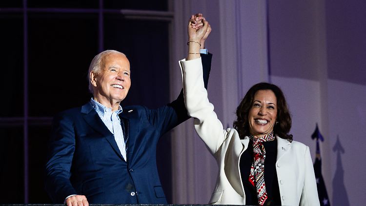 "Er stellt das amerikanische Volk und unser Land über alles andere", sagte Harris über Biden.
