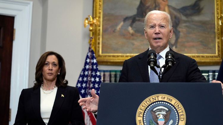 Kamala Harris und Joe Biden am 14. Juli im Weißen Haus