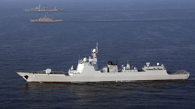 Iranische Kriegsschiffe bei einer gemeinsamen Marineübung des Irans, Russlands und Chinas im Indischen Ozean im Januar 2022.