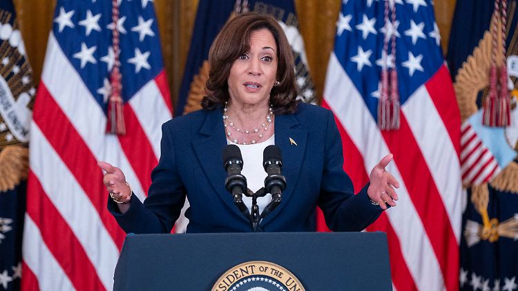 Insbesondere Frauen würden sich freuen, würde sie im November das Rennen machen: Kamala Harris.