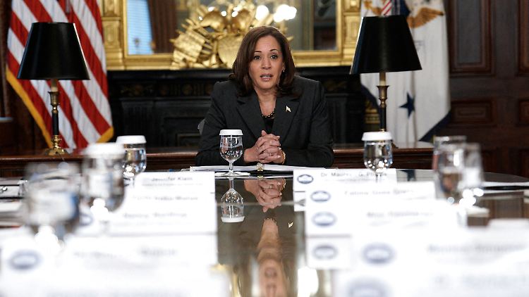 Im Wahlkampf: Kamala Harris.