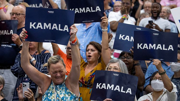 Noch hat Kamala Harris keine Mitbewerber. Mögliche Anwärter haben noch bis Ende Juli Zeit, ihren Hut in den Ring zu werfen.