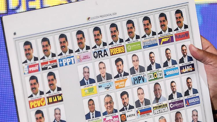 Sehr viel Maduro, wenig Opposition: ein Wahlzettel zur Präsidentschaftswahl in Venezuela.