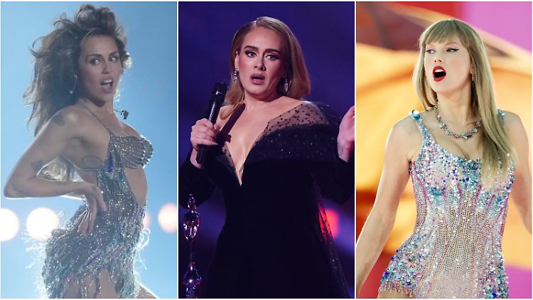 Stars wie Miley Cyrus, Adele und Taylor Swift (v.l.n.r.) sind nicht mehr auf die klassischen Medien angewiesen.