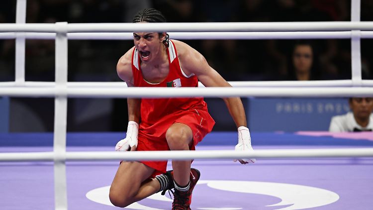 Hält dem Druck stand: Algeriens Boxerin Imane Khelif holt eine Medaille.
