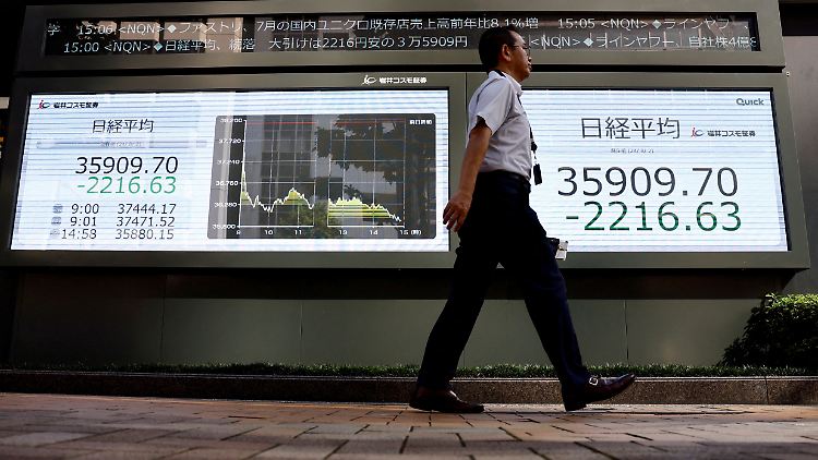 Katerstimmung in Tokio: Investoren stießen zahlreiche Aktien ab.