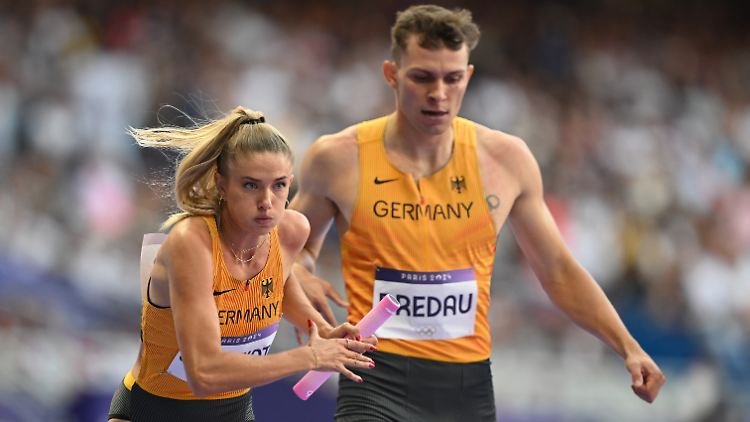 Schon vor der ersten Übergabe war das Rennen der 4x400-Meter-Mixed-Staffel vorbei.