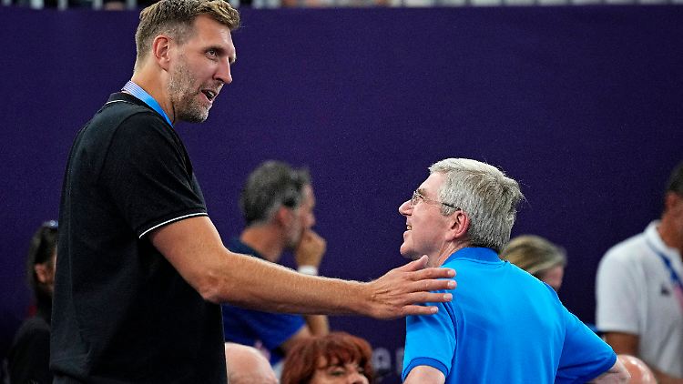 Thomas Bach traf in Paris unter anderem Dirk Nowitzki.