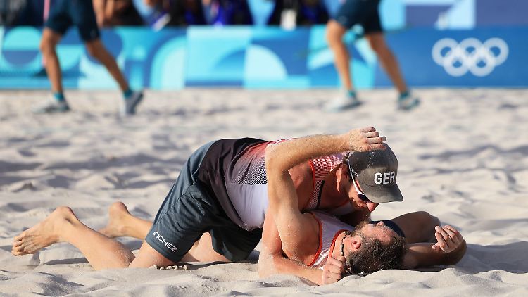 Pure Freude: Das deutsche Duo spielt um Gold.