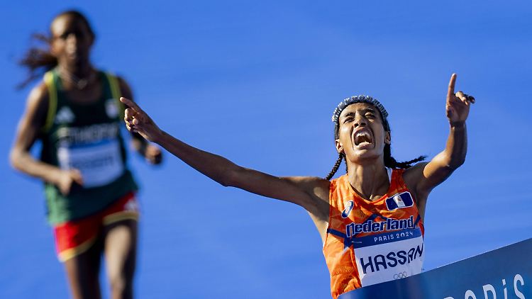 Sifan Hassan besiegte Tigist Assefa auf den letzten von 42195 Metern.