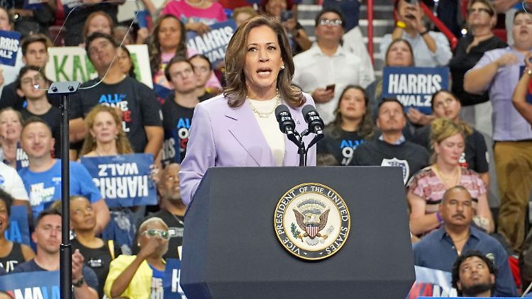Macht sich ein beliebtes Trump-Vorhaben zu eigen: Kamala Harris.