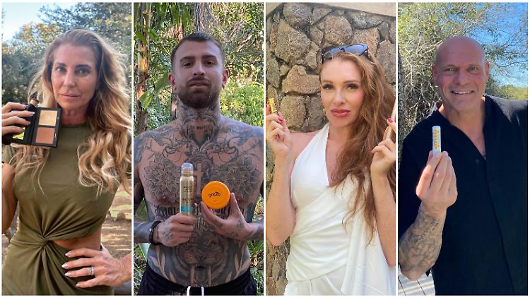 (v.l.n.r.) Giulia Siegel, Gigi Birofio, Georgina Fleur und Thorsten Legat haben für den Sommer-Dschungel gepackt.