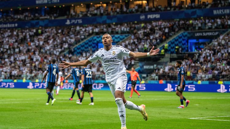 Superstar Mbappé schoss das 2:0 für Real Madrid gegen Atalanta Bergamo.