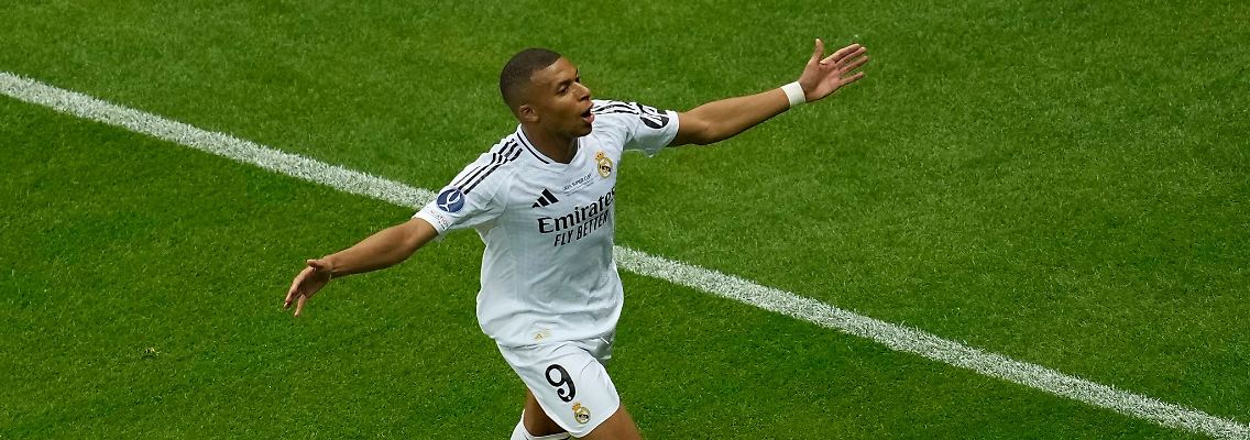 Kylian Mbappé hat mit Real Madrid seinen ersten Titel gewonnen.