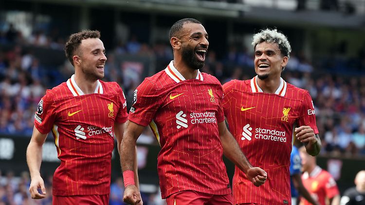 Mo Salah (Mitte) durfte sich freuen.