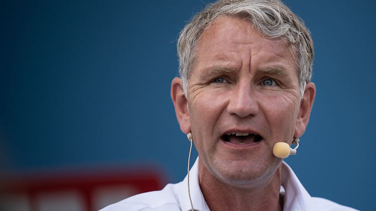 Höcke beim Wahlkampf tags zuvor in Erfurt.