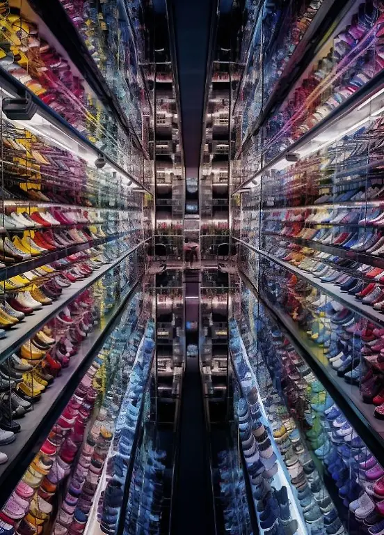 was-waere-wenn-sneakerlaeden-wie-neonbeleuchtete-spiegeltempel-aussaehen