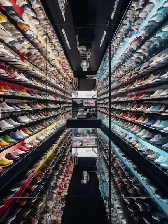 was-waere-wenn-sneakerlaeden-wie-neonbeleuchtete-spiegeltempel-aussaehen2