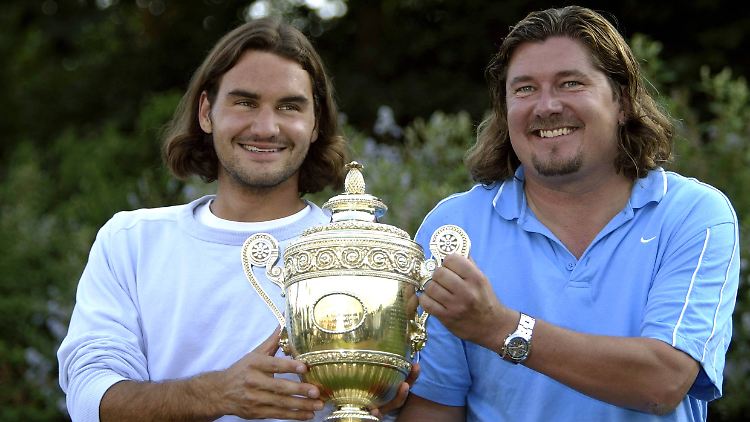 Erfolgs-Duo: Roger Federer und Peter Lundgren (r.).
