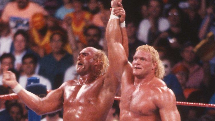 Sid Eudy (r.) bei einem Auftritt mit Hulk Hogan.