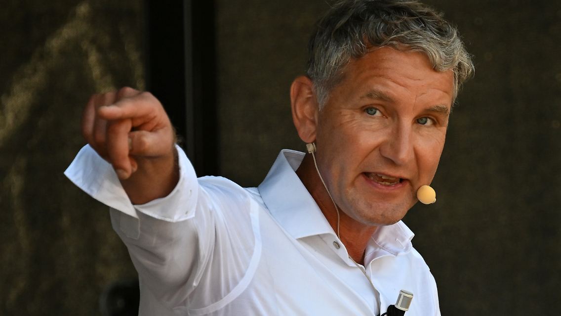 AfD-Fraktionschef Björn Höcke bei der Abschlusskundgebung des Wahlkampfs.