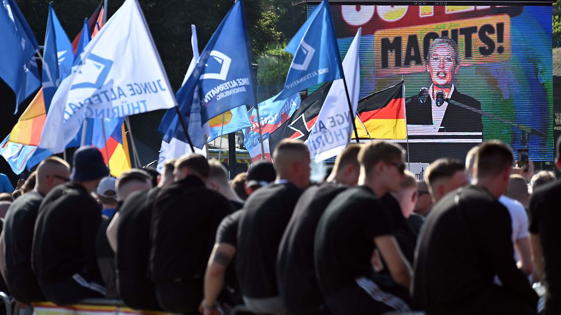 Alice Weidel beim Wahlkampf in Thüringen