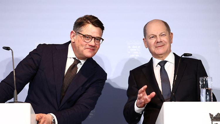 Boris Rhein beim Bund-Länder-Treffen mit Kanzler Scholz im März. 