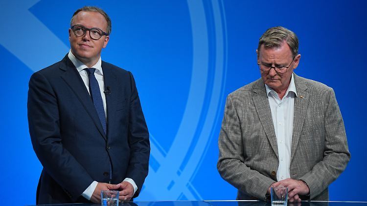 Thürings CDU-Chef Voigt will bislang noch nicht nach links schauen. Dort wartet Bodo Ramelow auf ihn.