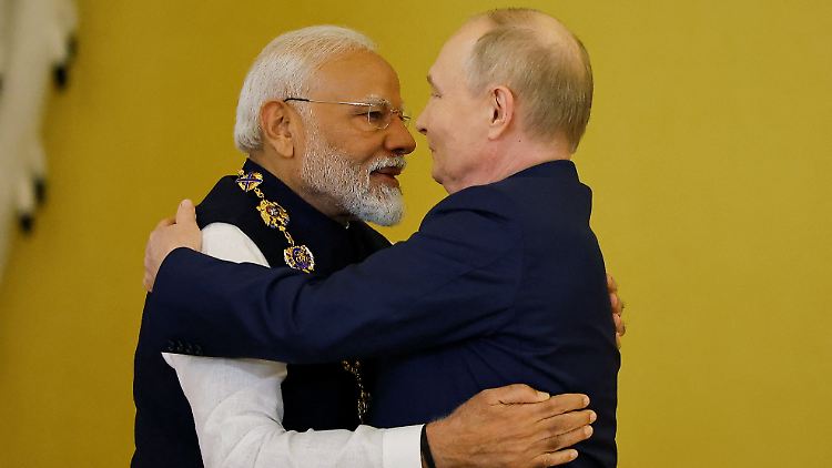Indiens Regierungschef Narendra Modi traf im Juli Russlands Präsidenten Wladimir Putin.