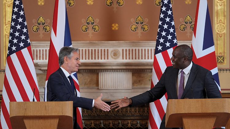 Werden gemeinsam nach Kiew reisen: US-Außenminister Antony Blinken und sein britischer Amtskollege David Lammy.