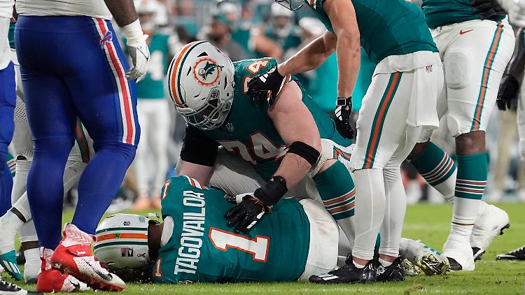 Quarterback Tua Tagovailoa hat sich wieder eine Gehirnerschütterung zugezogen.