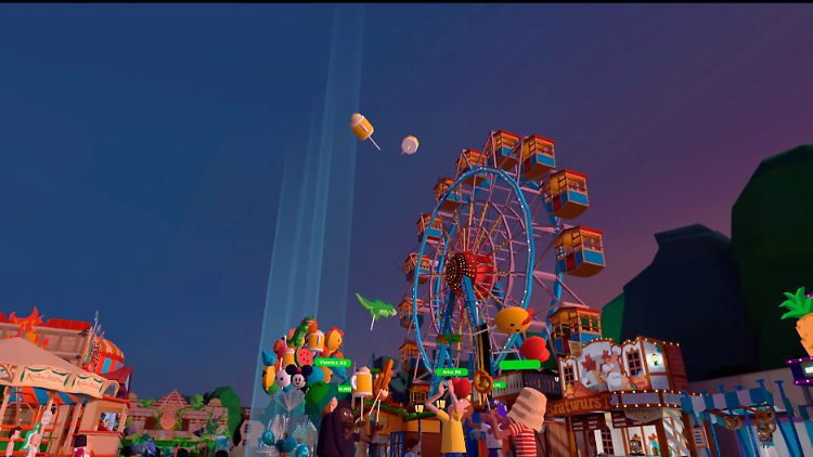 Sogar ein Riesenrad gibt es in der virtuellen Welt des Oktoberfestes.