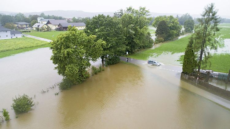 Überflutungen bei Braunau am Inn