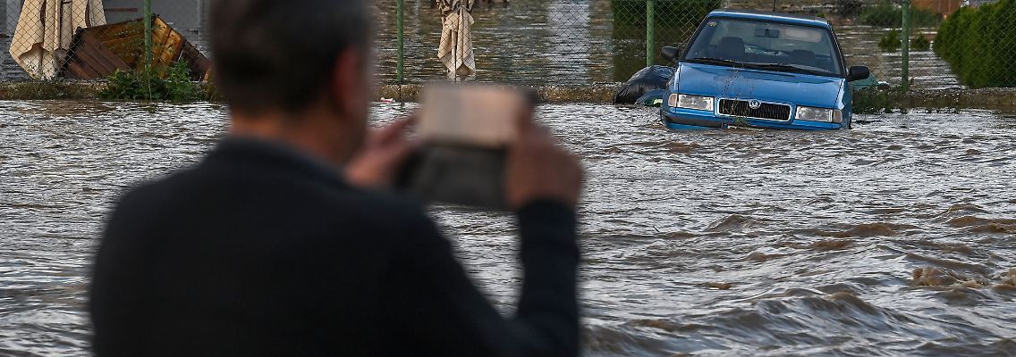 Im tschechischen Opava wurden Straßen überflutet.