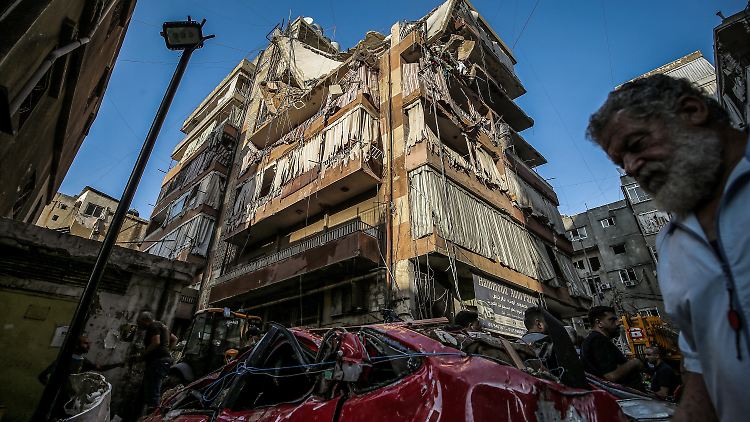 Ein zerstörtes Haus im Libanon nach dem Angriff auf den Hisbollah-Raketenchef