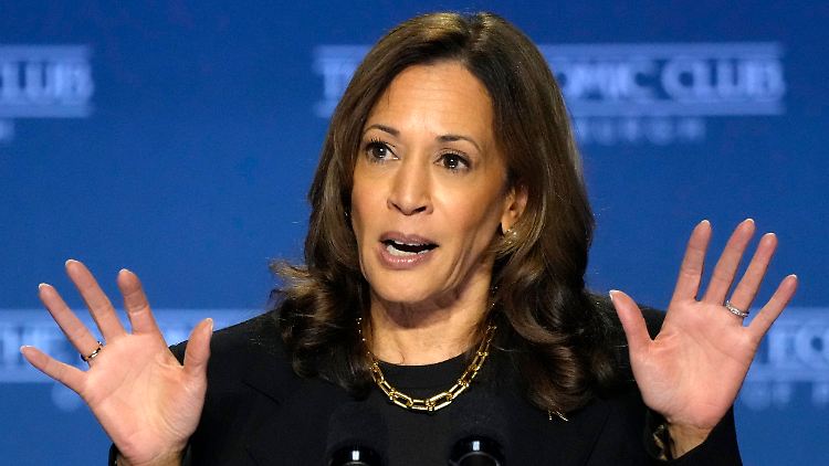 Ihre wirtschaftspolitische Agenda ist sechs Wochen vor der US-Wahl noch unklar: Kamala Harris arbeitet sich an Trump ab.