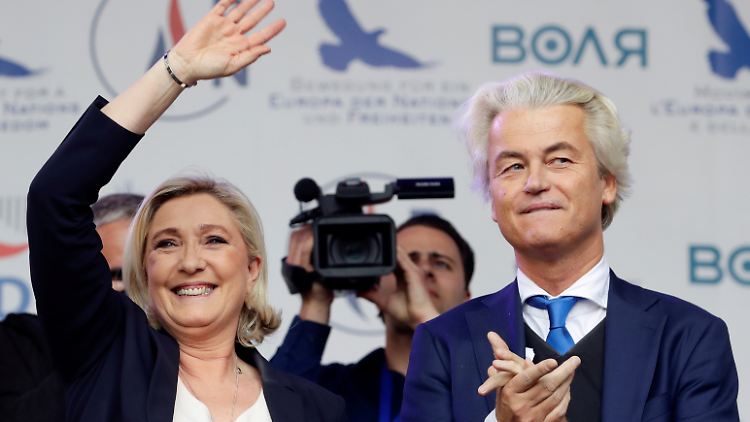 Marine Le Pen und Geert Wilders bei einem Treffen 2019 in Prag. 