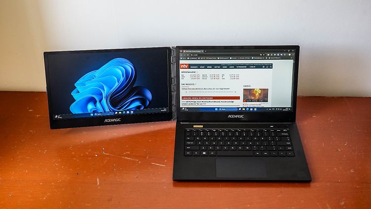 Der Acemagic X1 mit erweitertem zweitem Display.