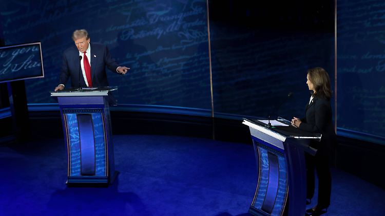 Das Rennen ist knapp: Trump und Harris bei der TV-Debatte im September