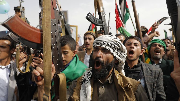 Huthi-Anhänger im August bei einer Demonstration gegen Israel und die USA.