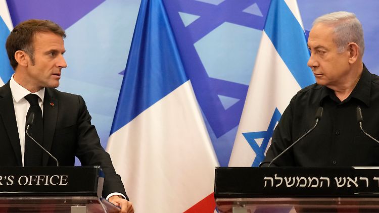 Verstanden sich vor einem Jahr noch deutlich besser: Frankreichs Präsident Macron und Israels Premier Netanjahu. 