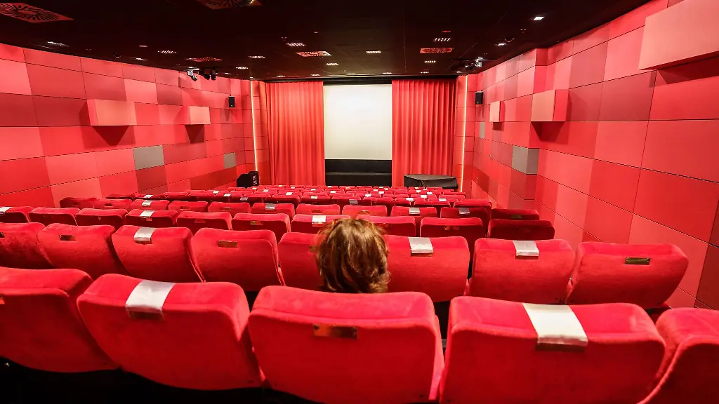 Eine-Frau-sitzt-in-einem-Kinosaal-des-Deutschen-Filminstituts-Filmmuseums-DFF